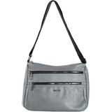 Fashionhunters Grey large messenger bag with zippers