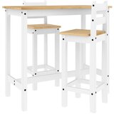 vidaXL barska garnitura 3-delna bela trdna borovina, (21412088) | Shoptok.si