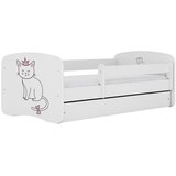 HAPPYKIDS Otroška postelja Dreamy 140x70 mačka brez ležišča s predalom Bela | Shoptok.si