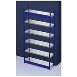 hofe stabilni sestavljivi regal, enostranski, višina regala 2500 mm, modra/pocinkano, širina police 1325 mm, osnovni regal, širina x globina 1325 x 40 | Shoptok.si