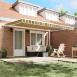  Ročna retraktibilna terasa Zeleno in Rumeno 450x350 cm, (22146244) | Shoptok.si