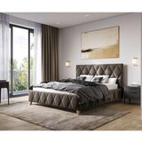 MID.YOU OBLAZINJENA POSTELJA 160 cm x 200 cm , les, kovina, tekstil, leseni material umazano rjava | Shoptok.si
