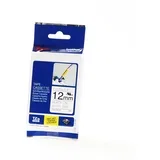 Savitljiva laminirana traka, 12 mm, Črna na beli