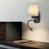  Brilagi - LED fleksibilna zidna lampa NUBILA, 1x E27/25W/230V + LED/3W, crna/siva | Eponuda.com