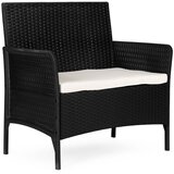 Multi Garden vrtna sofa za dvije osobe s jastukom, klupa za balkon, terasu, vrt, crna Cijene