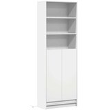 vidaXL Visoka omara z LED bela 69x32,5x200 cm inženirski les | Shoptok.si