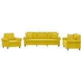 vidaXL 3-dijelni set sofa s jastucima žuti baršunasti Cijene