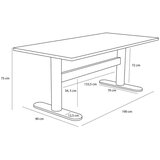 Hübsch Pisalna miza z mizno ploščo v hrastovem dekorju 90x190 cm Tona – | Shoptok.si