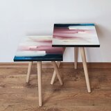 Hanah home 2Shp95 - Navy Blue Navy BlueWhitePink Nesting Table (2 Pieces) | ePonuda.com