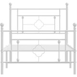  Metalni okvir kreveta uzglavlje i podnožje bijeli 100x190 cm | shoptok.hr