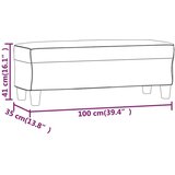  Klupa tamnosiva 100 x 35 x 41 cm od tkanine - Tamno siva 100 x 35 x 41 cm | shoptok.hr