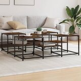 vidaXL Klubska mizica dimljeni hrast 121x121x40 cm inženirski les | Shoptok.si