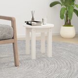 vidaXL Stolić za kavu bijeli Ø 35x35 cm od masivne borovine | shoptok.hr