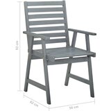  Zunanji jedilni stoli z blazinami 3 kosi trden akacijev les, (20660487) | Shoptok.si