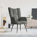  Stolica za opuštanje tamnosiva baršunasta | shoptok.hr
