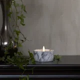 Sivo-bela betonska LED sveča Flamme Marble, višina 7,5 cm