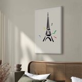  Slika - Black Graphic Drawing of the Eiffel Tower on a Cream Background 40x60 Premium Print | shoptok.hr