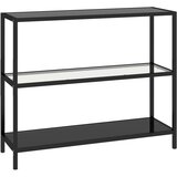 Furnova Polica prozorna in črna 100x36x90 cm kaljeno steklo, (21950906) | Shoptok.si