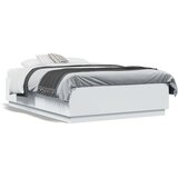  Okvir kreveta s LED svjetlima bijeli 135 x 190 cm drveni | Eponuda.ba
