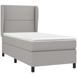  Box spring postelja z vzmetnico svetlo siva 90x200 cm blago, (20892674) | Shoptok.si