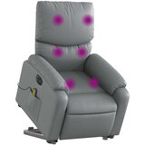 vidaXL Električni masažni stol s funkcijo vstajanja sivo umetno usnje | Shoptok.si