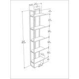 Hanah home Bookshelf Alice, 36,4x180x19,6 cm, Crno-maslinasta | Eponuda.ba