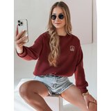 DStreet Bluza damska oversize z haftem SOFTSLON bordowa Cene