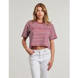 Michael Kors YD STRIPED CROP LOGO TEE Bordo | shoptok.hr