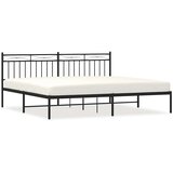  Metalni okvir za krevet s uzglavljem crni 193x203 cm | shoptok.hr