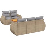 Maison Chic Seti vrtnega pohištva - Vrtna garnitura - Vrtni pohištvo set 6-delna z blazinami bež poli ratan, (21816421) | Shoptok.si