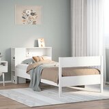  Krevet s regalom za knjige bez madraca bijeli 75x190cm borovina | shoptok.hr