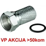 CON-FC-001RING ** F male connector for RG6 cable, 6.6mm, Zinc,with water proof ring - min.25kom (8)