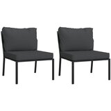  Vrtne stolice sa sivim jastucima 2 kom 60x74x79 m čelične | shoptok.hr
