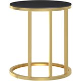  Bočni stolić zlatno-crni 45 cm od kaljenog stakla | shoptok.hr