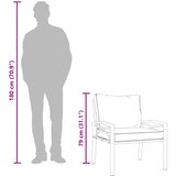  Vrtne stolice sa sivim jastucima 2 kom 68 x 76 x 79 cm čelične | shoptok.hr