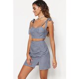 Trendyol Gingham Woven Slit Blouse and Skirt Set | Shoptok.si