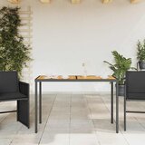  Vrtni stol s pločom od drva bagrema crni 115x54x74 cm poliratan | shoptok.hr
