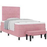  Postelja z vzmetnico z vzmetnico Roza 120 x 200 cm Žamet, (5000128286) | Shoptok.si