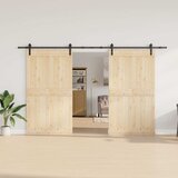Pribor za klizna vrata 366 cm čelični crni | shoptok.hr
