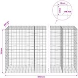  Gabion s žicom debljine 5 mm i mrežom 10x10 cm 1050x100x150 cm | shoptok.hr