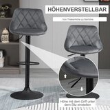  Set 2 barske stolice podesiva visina naslon baršun metalni okvir tamnosive | shoptok.hr