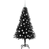 vidaXL Božično drevo med 150 LED z stojalom Črna 150 cm PVC | Shoptok.si