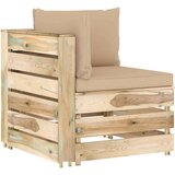  Modularna kutna sofa s jastucima od zeleno impregniranog drva | shoptok.hr