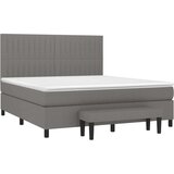  Box spring postelja z vzmetnico temno siva 160x200 cm blago, (20894449) | Shoptok.si