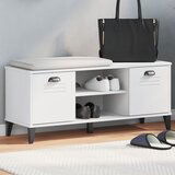 vidaXL Klupa za cipele VIKEN bijela 106 x 35 x 45 cm masivna borovina | shoptok.hr