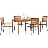  Vrtni set za objed 5 kom. Crna Čvrsto drvo akacije 140 x 80 x 74 cm | shoptok.hr