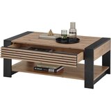 Hom`in KLUBSKA MIZA, 108/42/60 cm črna, hrast artisan | Shoptok.si