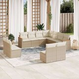  11-dijelni set vrtnih sofa od poliratana s jastucima bež | shoptok.hr