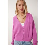 Happiness İstanbul Women's Pink V-Neck Buttoned Knitwear Cardigan Cene