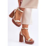 Boto Leather Sandals On A Chunky Platform gold Marina | Shoptok.si